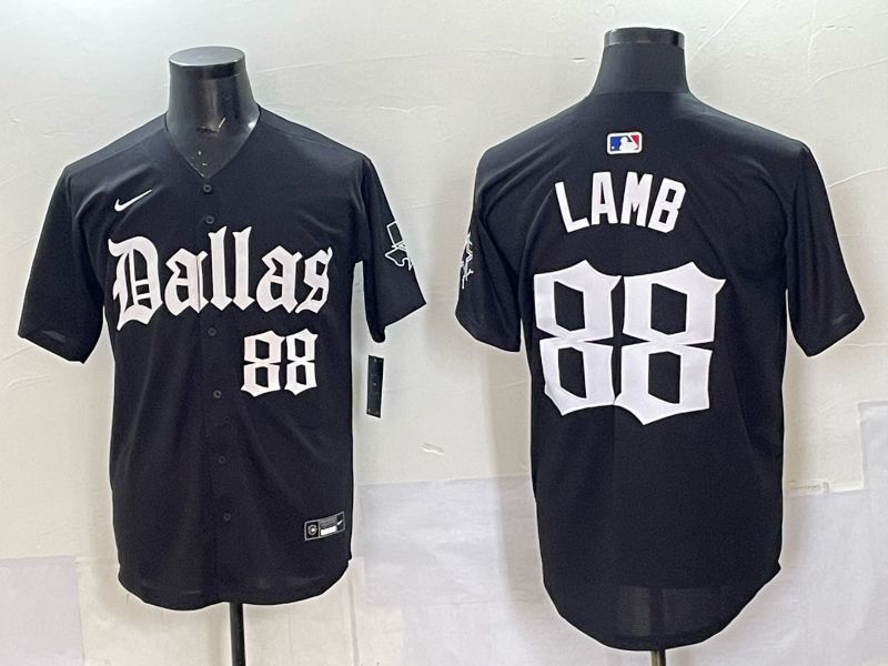 Men 2025 Nike Dallas Cowboys #88 Lamb Black 5th generation Joint Name Limited NFL Jersey 08